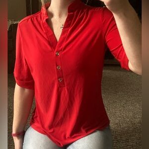 Business Casual Red Blouse